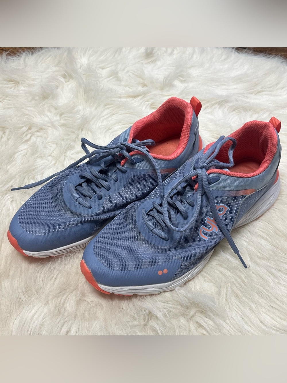 Ryka “Sky Walk Rush” Blue Sneakers with Coral Accent Sneaker size Women’s 12